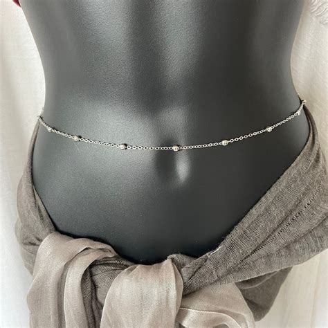 Silver Belly Chain Silver Waist Chain Belly Chain Waist Etsy Uk Belly Chain Waist Chain