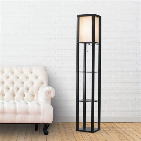Essential Home Shelf Floor Lamp Black With Cfl Bulb Shop Your Way