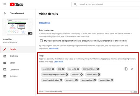 YouTube Tag Extractor Tool