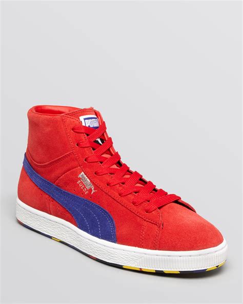 Puma Suede Classic Rubber Mix Mid Sneakers In Red For Men Lyst