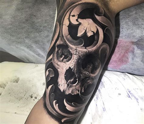 Baroque Skull Tattoo By Chris Showstoppr Photo