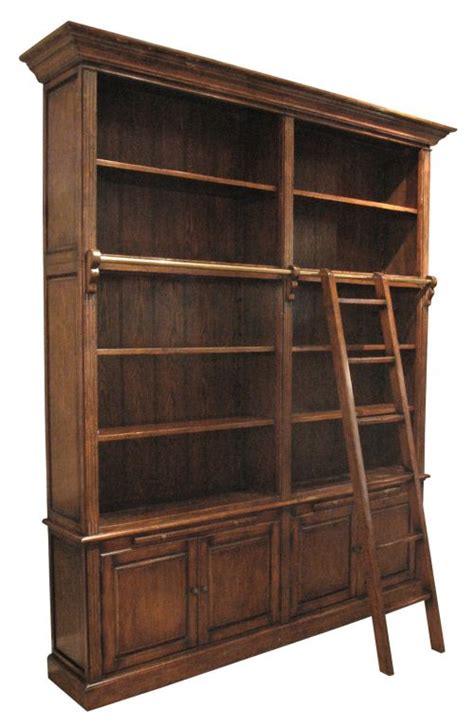 Double Bookcase With Ladder Home Library Design Built