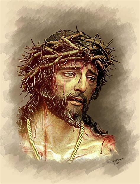 Jesus Wearing A Crown Of Thorns Digital Art By Dominik Majerski Fine