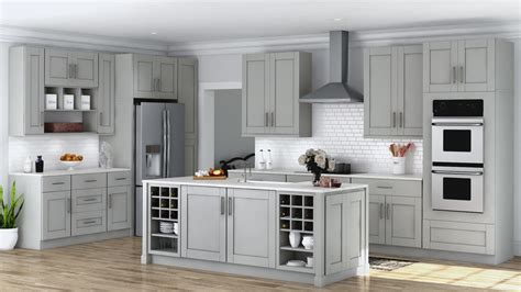 Shaker Specialty Cabinets in Dove Gray – Kitchen – The Home Depot
