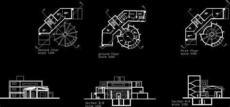 Architectural Plan Of A Bank Dwg File Cadbull Bank Home Com