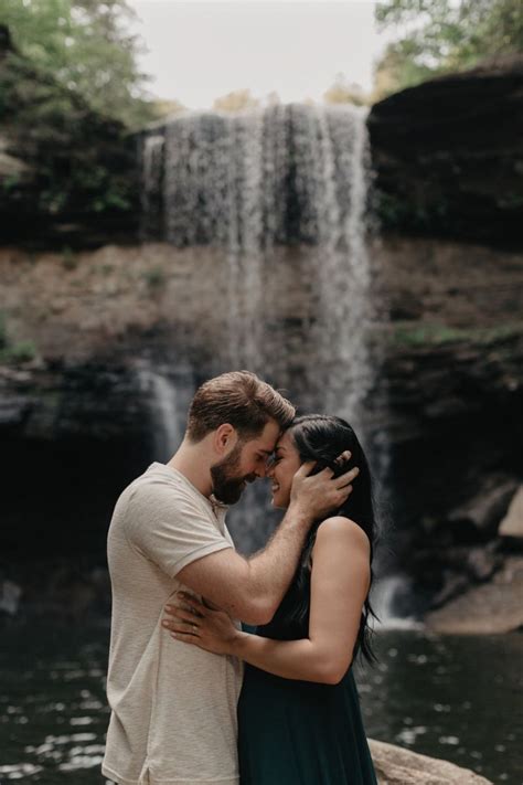 Intimate Waterfall Adventure Engagement Session In Altamont Tn Emily And Blake Adventure