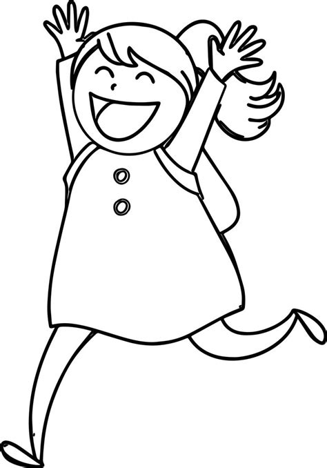 cool  happy girl coloring page coloring pages coloring pages  kids coloring pages