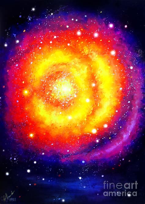 Big Yellow Galaxy Beautiful Universe Painting By Sofia