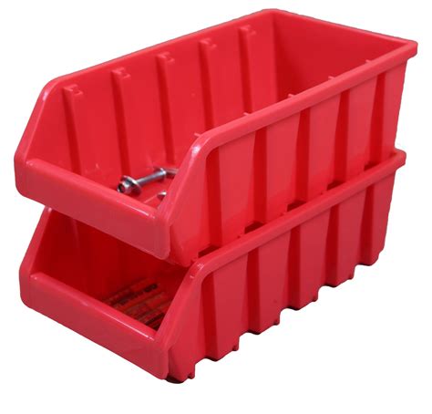 Retail And Services 10 New Size 3 Red Stacking Plastic Parts Storage