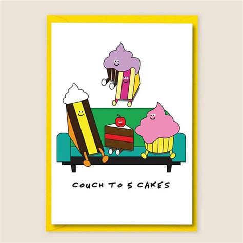 Funny Couch To 5k Cakes Pun Birthday Card For Runner By I Am A Couch