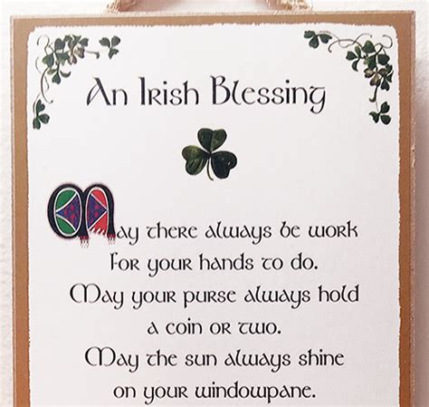 Irish Blessing Plaque Wood C5x10