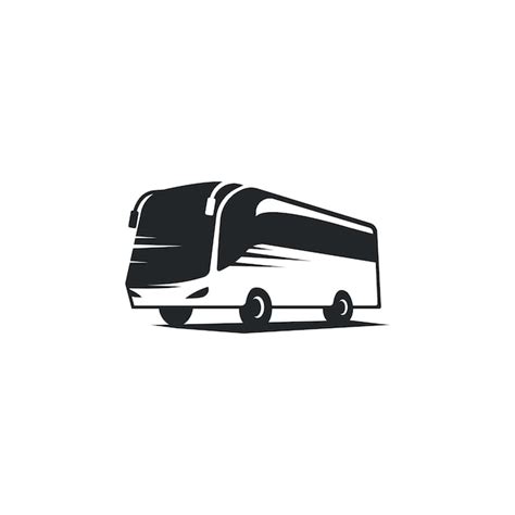 Ilustración de icono de vector de logotipo de autobús Vector Premium