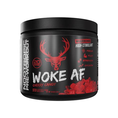 Bucked Up Woke Af Pre Workout Powder Increased Energy Cherry Candy