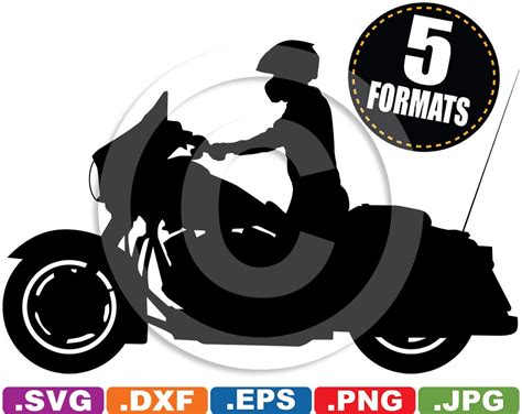 Cruiser Motorcycle With Rider Clip Art Image Svg And Dxf