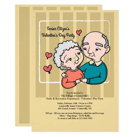 Senior Citizens Valentines Day Party Invitation