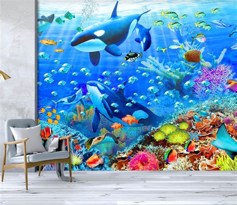 3d The Underwater World 1411 Adrian Chesterman Wall Mural
