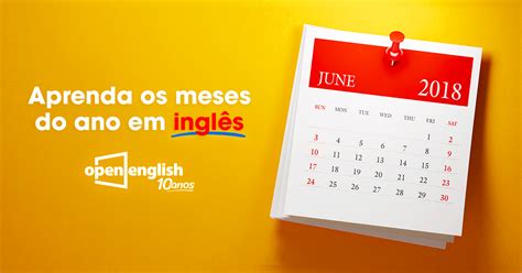 Todos Os Meses Em Inglês Em Ordem