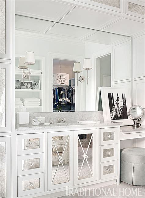 The way i see it, you have three choices, plate glass mirrors, framed mirrors. Mirrored X Mullion - Transitional - bathroom - Traditional ...