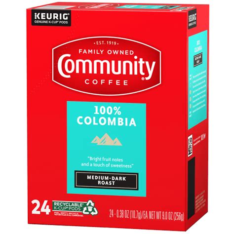 Community® Coffee 100 Colombia Medium Dark Roast Single Serve 24 Ct Box
