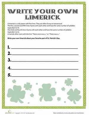 You are also familiar with informal and formal letters. How to Write a Limerick | Worksheet | Education.com