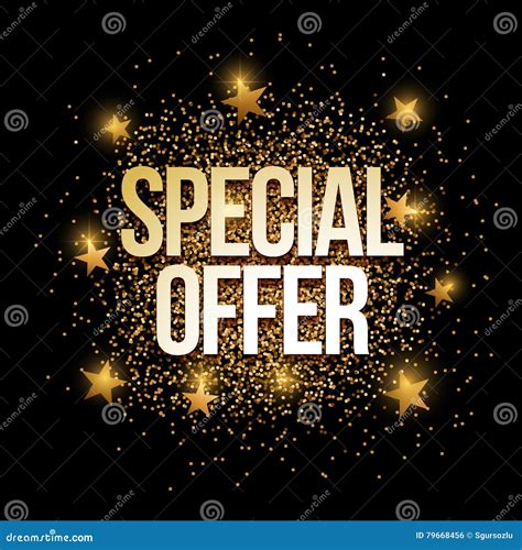 Special Offer Golden Glitter Background Banner Stock Vector