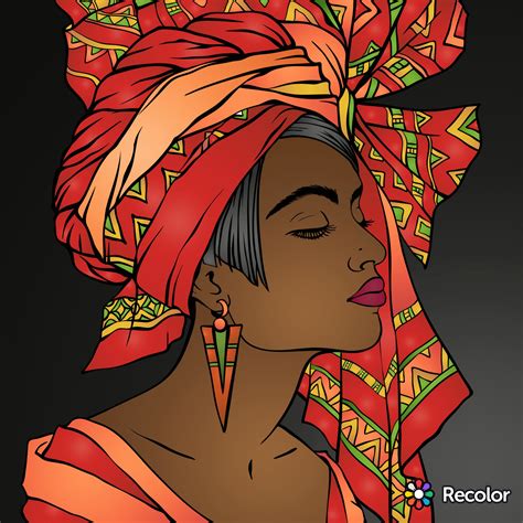 By Me Using The Recolor App Black Girl Magic Art African Art