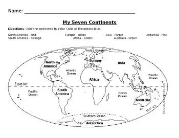 Seven continents coloring page at getcoloringscom free template. 7 Continents Coloring Page by Kindergarten Is The Place to ...