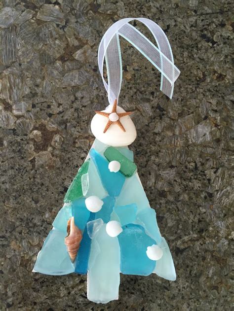 Sea Glass And Shell Ornament So Easy To Make Coastal Ornament