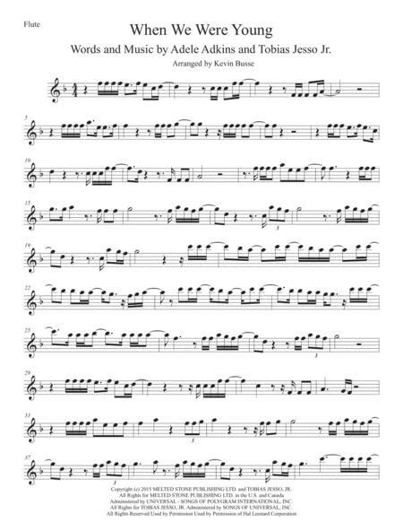 When We Were Young Flute Sheet Music Pdf Download