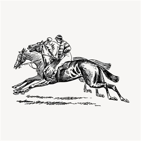 Horse Racing Drawing Vintage Horse Free Vector Rawpixel