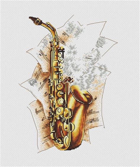 26 solids (no blends) all the patterns are in english. Saxophone Cross Stitch Pattern PDF Instant Download Music ...