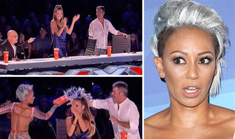 Americas Got Talent Mel B Throws Drink At Simon Cowell And Storms Off