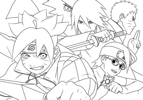 Halaman Mewarnai Naruto Dan Boruto Untuk Diunduh Dicetak Dan Diwarnai