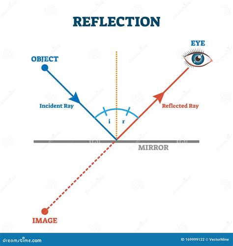 Reflection Ray Scheme Vector Illustration Diagram Stock Vector