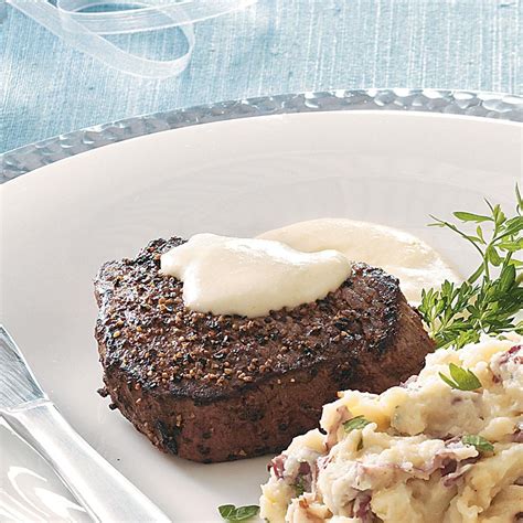 In a small bowl, stir together butter and garlic. Peppered Filets with Horseradish Cream Sauce Recipe | Taste of Home