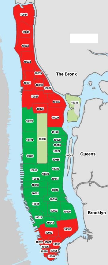 Manhattan zips all start with the prefix 100 (brooklyn is 112, state island is 103, the bronx is 104 and most of queens is 113. manhattan zip code