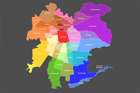 Comuna De Santiago Mapa Datos Geográficos Gobierno Regional