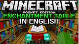 Now, it is time to see the equivalent english alphabets of these galactic alphabets. ENGLISH ENCHANTMENT TABLE IN 0.16.0! - MCPE Translated Enchantments - Minecraft Pocket Edition ...