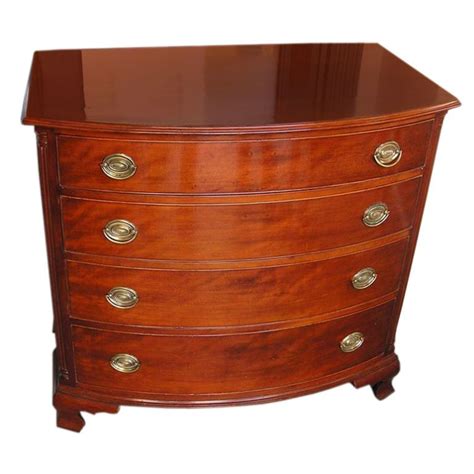 American Cherry Bow Front Graduated Chest Of Drawers Rhode Island