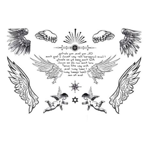 Yeeech Temporary Tattoos Sticker For Women Fake Small Angel Wings