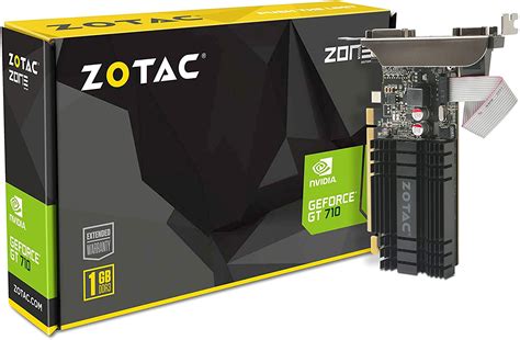 Zotac Geforce Gt 710 1gb Ddr3 Pci E20 Dl Dvi Vga Hdmi Passive Cooled
