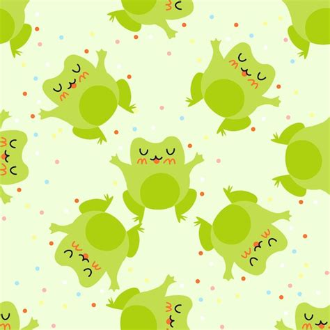 Premium Vector Cute Cartoon Frogs Enamored Green Toads Vector Animal