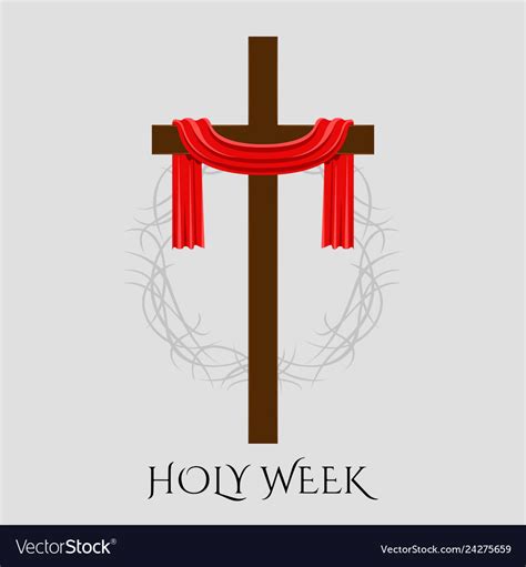 Holy Week Banner With A Cross Royalty Free Vector Image