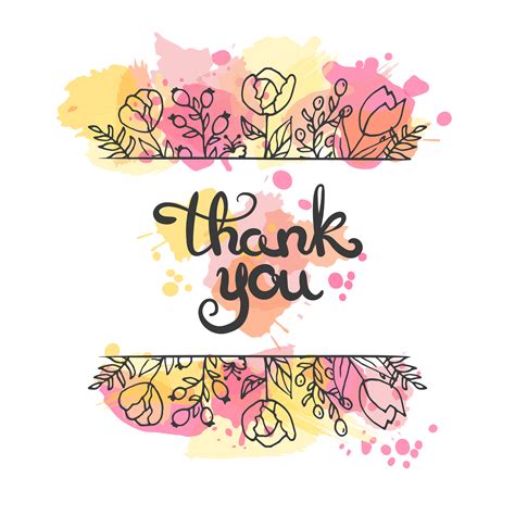 Thank You Card Hand Drawn Lettering Design Greeting Card 274906