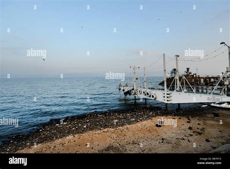 The Sea Of Galilee As Seen From The Lakeside Town Of Tiberias Stock