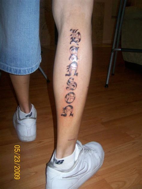 The elements connected to the name tattoo design below greatly enhances the overall outlook of the design with a mixture of different colors. 22 best Name Leg Tattoo Designs images on Pinterest ...