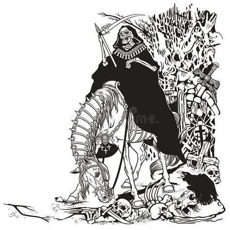 Grim Reaper In Cemetery Stock Vector Illustration Of