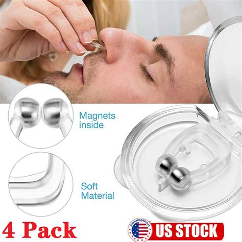 4 Pack Silicone Clipple Magnetic Anti Snore Stop Snoring Nose Clip Sleeping Aid 729920954896 Ebay