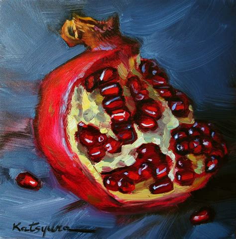 Pomegranate Art By Elena Katsyura Pomegranate Art Fruit Art Food