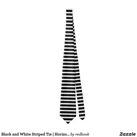Black And White Striped Tie Horizontal Stripes Zazzle Striped Tie